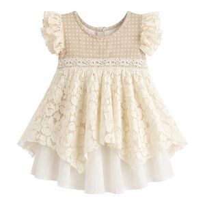 Persnickety Baby Girl Dress 6-12 Mo NWOT Ivory Lace Boho Vintage Style Easter